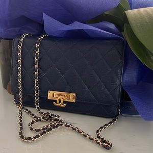 ** SOLD ** Chanel Caviar Quilted Golden WOC